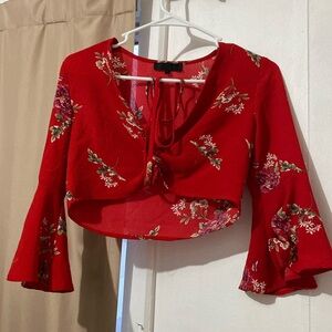 Red crop top